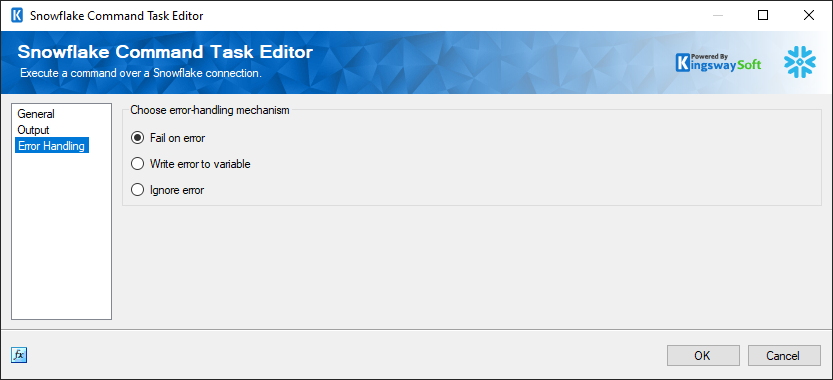 Snowflake Command Task - Error Handling